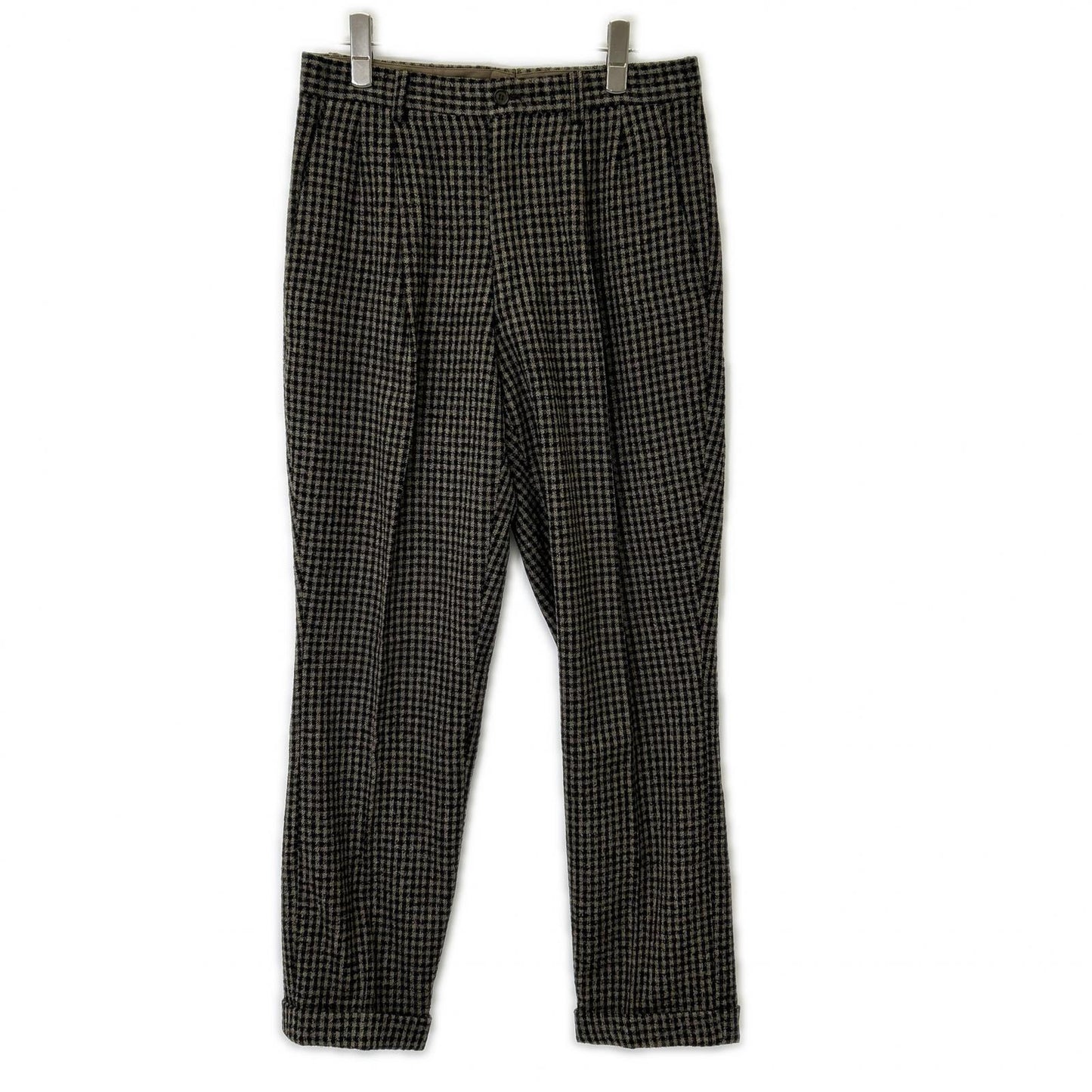ISSEY MIYAKE MEN 80s Brown Check Wool Pants Size M