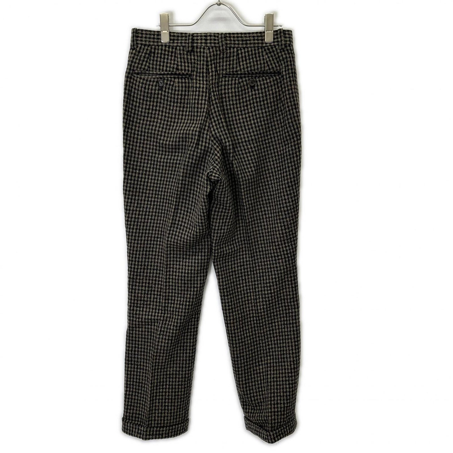 ISSEY MIYAKE MEN 80s Brown Check Wool Pants Size M