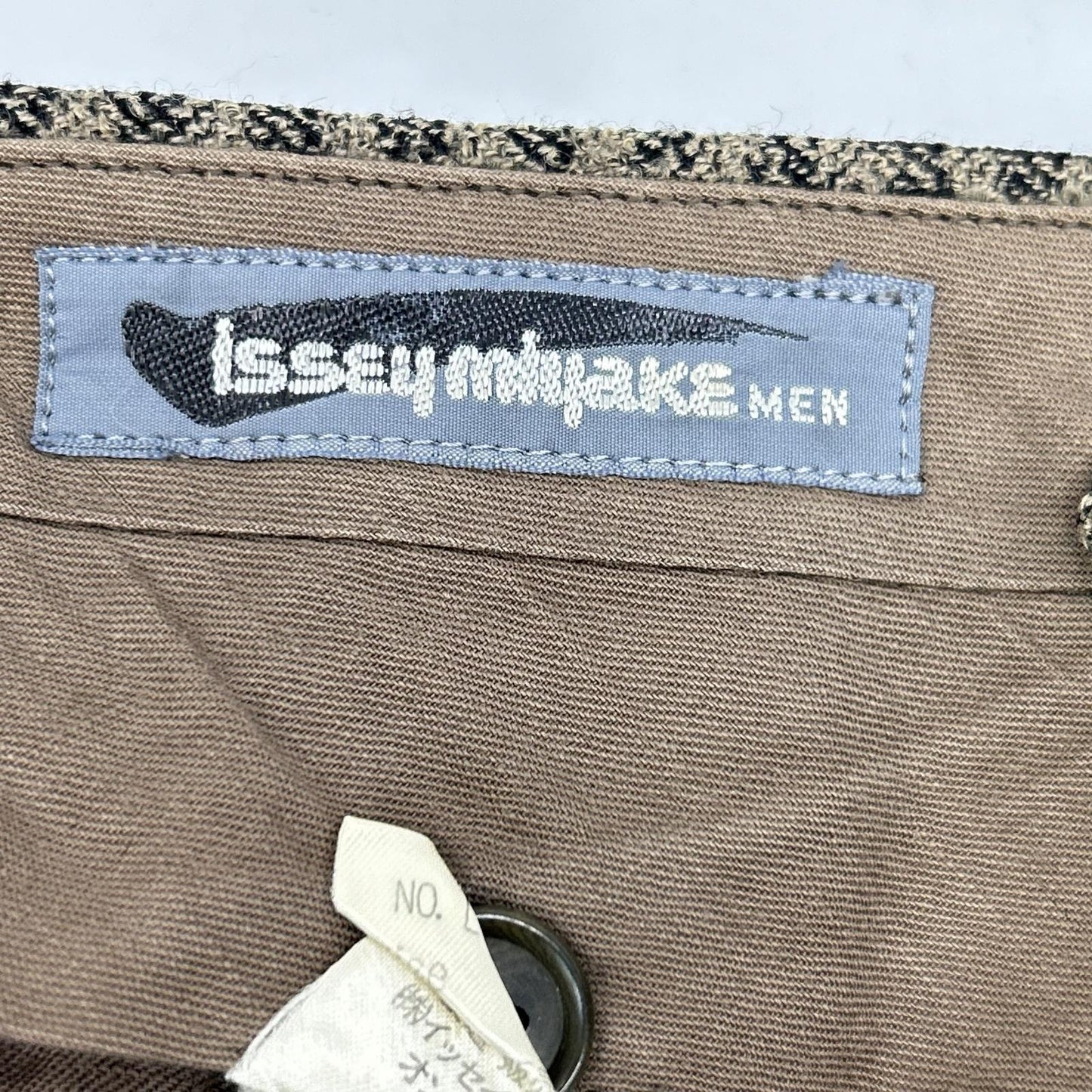 ISSEY MIYAKE MEN 80s Brown Check Wool Pants Size M