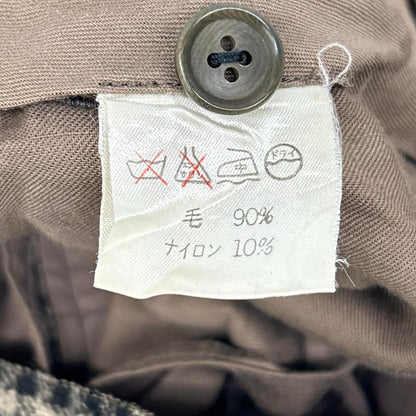 ISSEY MIYAKE MEN 80s Brown Check Wool Pants Size M