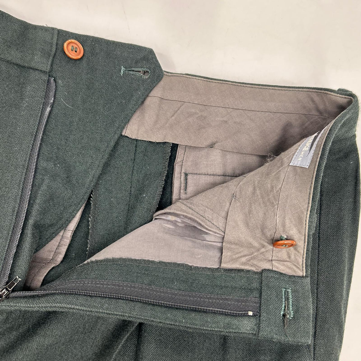 ISSEY MIYAKE MEN 80s Green Wool Pants Size M