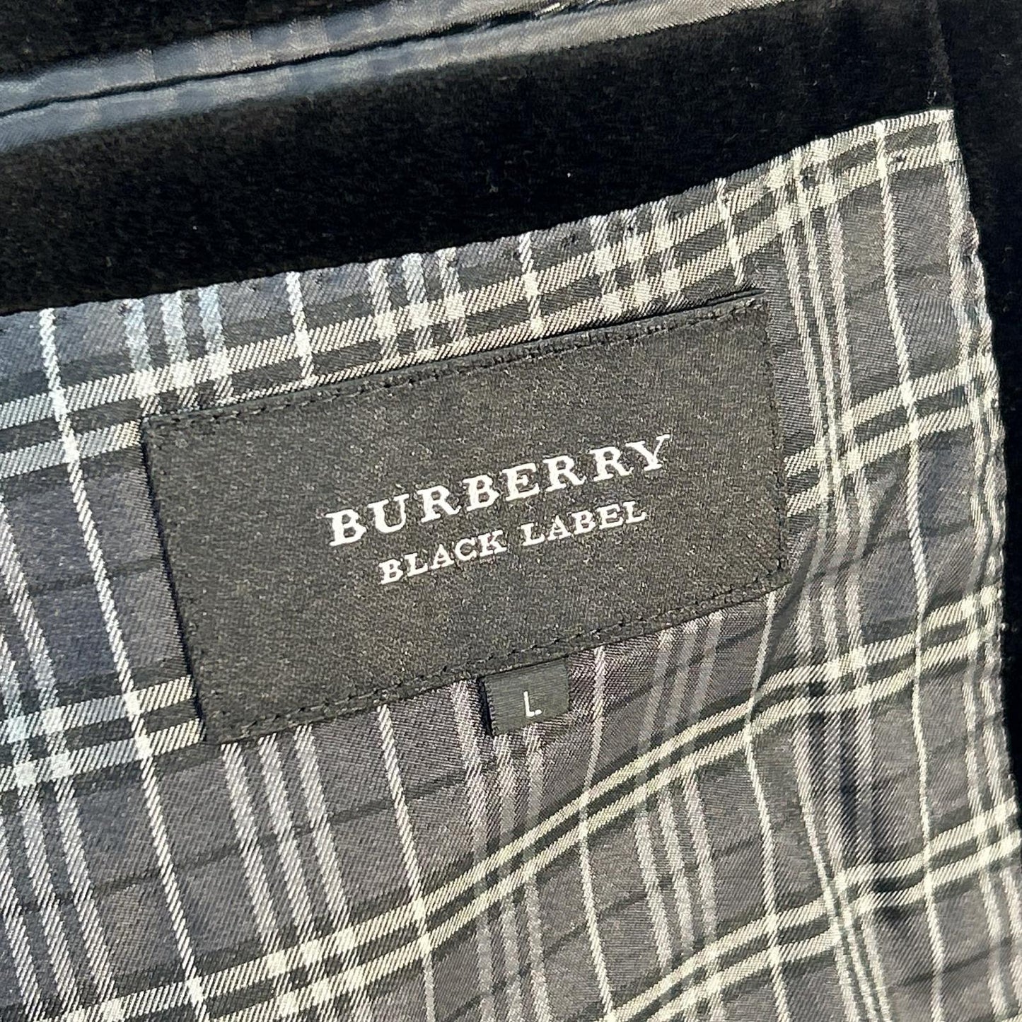 Burberry Black Label '11 Black Velour Jacket Size L
