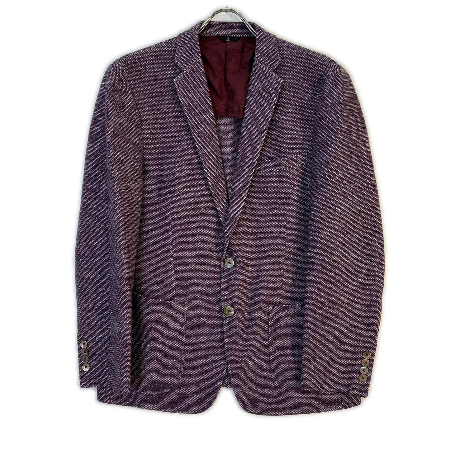 LANVIN COLLECTION Bordeaux Wool Silk Linen Jacket Size 48