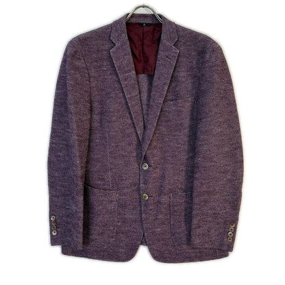 LANVIN COLLECTION Bordeaux Wool Silk Linen Jacket Size 48