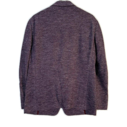 LANVIN COLLECTION Bordeaux Wool Silk Linen Jacket Size 48