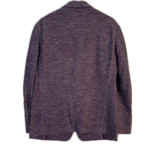 LANVIN COLLECTION Bordeaux Wool Silk Linen Jacket Size 48