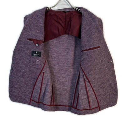 LANVIN COLLECTION Bordeaux Wool Silk Linen Jacket Size 48