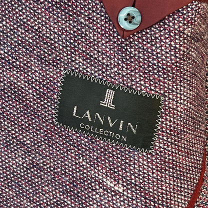 LANVIN COLLECTION Bordeaux Wool Silk Linen Jacket Size 48