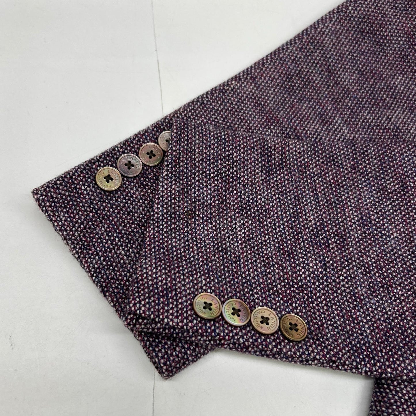 LANVIN COLLECTION Bordeaux Wool Silk Linen Jacket Size 48