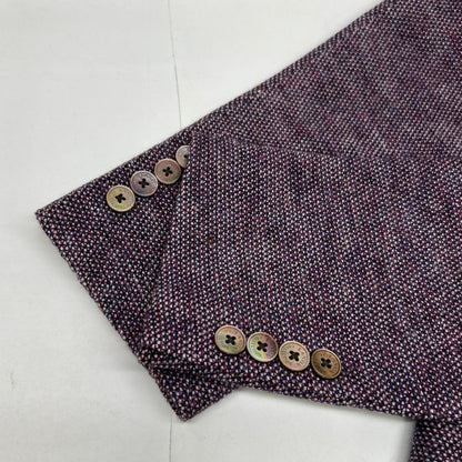 LANVIN COLLECTION Bordeaux Wool Silk Linen Jacket Size 48
