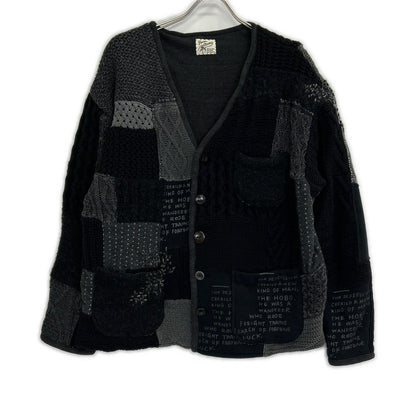 Porter Classic H/W Patchwork Wool Cardigan Black Size 2