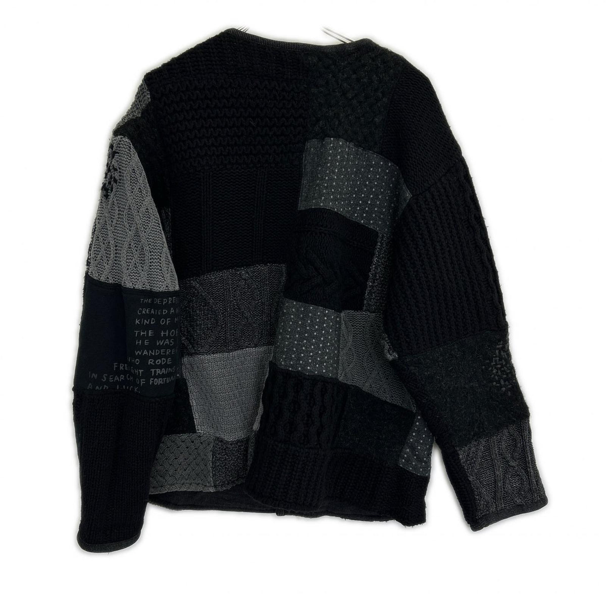Porter Classic H/W Patchwork Wool Cardigan Black Size 2