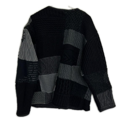 Porter Classic H/W Patchwork Wool Cardigan Black Size 2