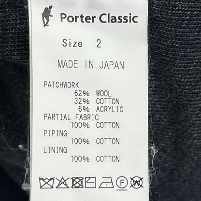 Porter Classic H/W Patchwork Wool Cardigan Black Size 2