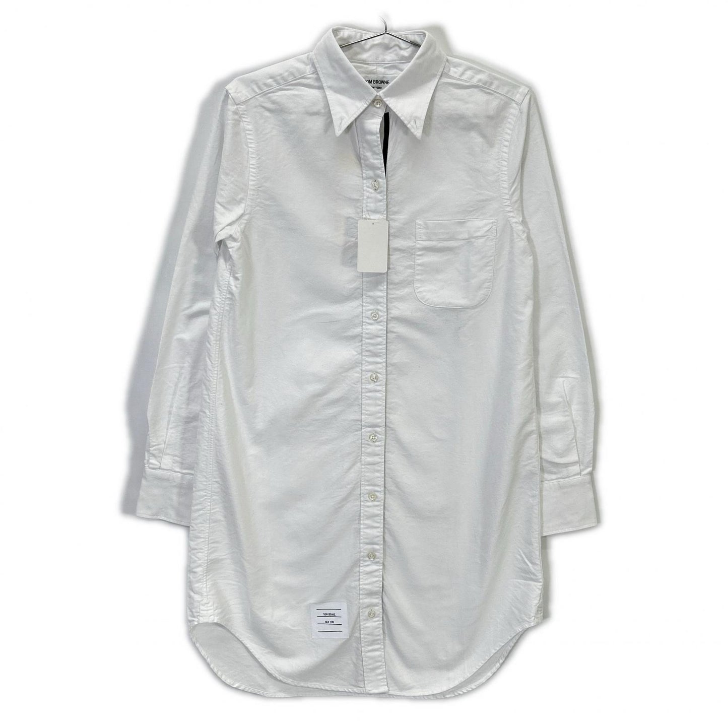 THOM BROWNE White Classic Oxford Cotton Shirt Size 38
