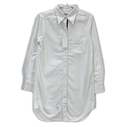 THOM BROWNE White Classic Oxford Cotton Shirt Size 38