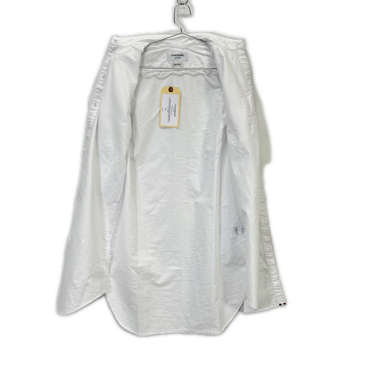 THOM BROWNE White Classic Oxford Cotton Shirt Size 38