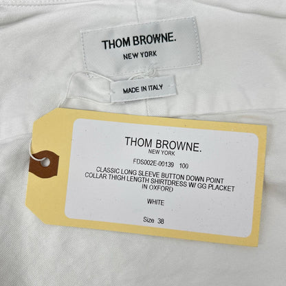 THOM BROWNE White Classic Oxford Cotton Shirt Size 38