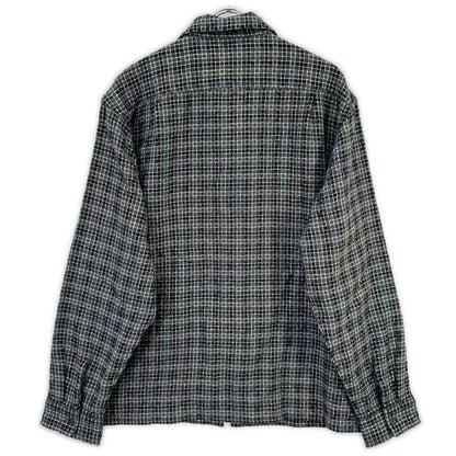 Supreme 25AW Black Metallic Plaid Zip Up Shirt Size XL