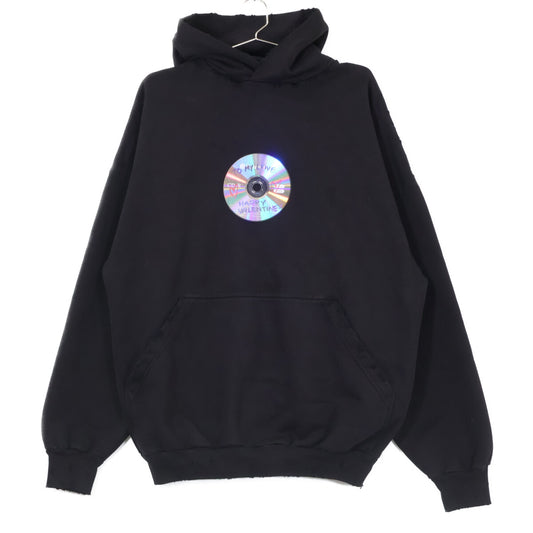 BALENCIAGA 2023 Valentine CD Cotton Hoodie Black Size L