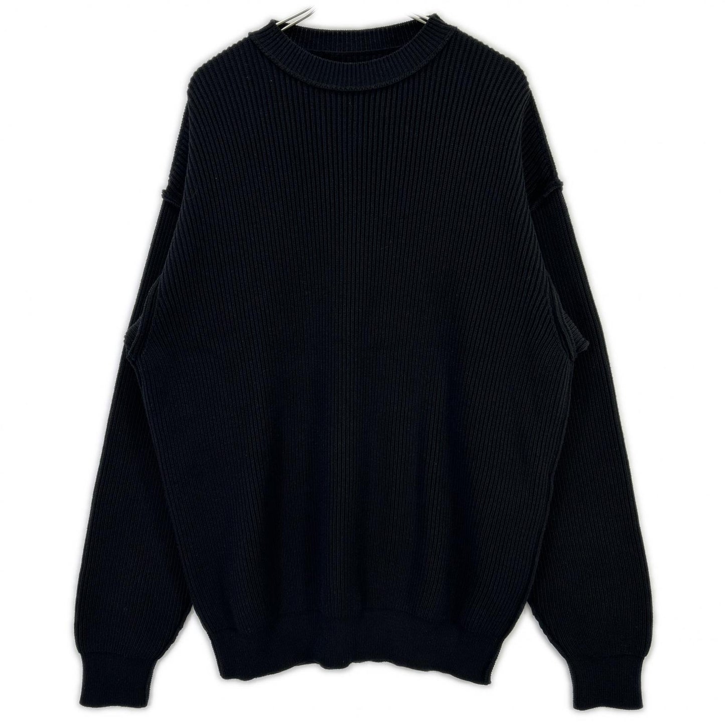 BALENCIAGA Cotton Wool Crewneck Knit Black Size XS