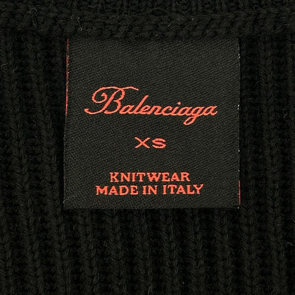 BALENCIAGA Cotton Wool Crewneck Knit Black Size XS