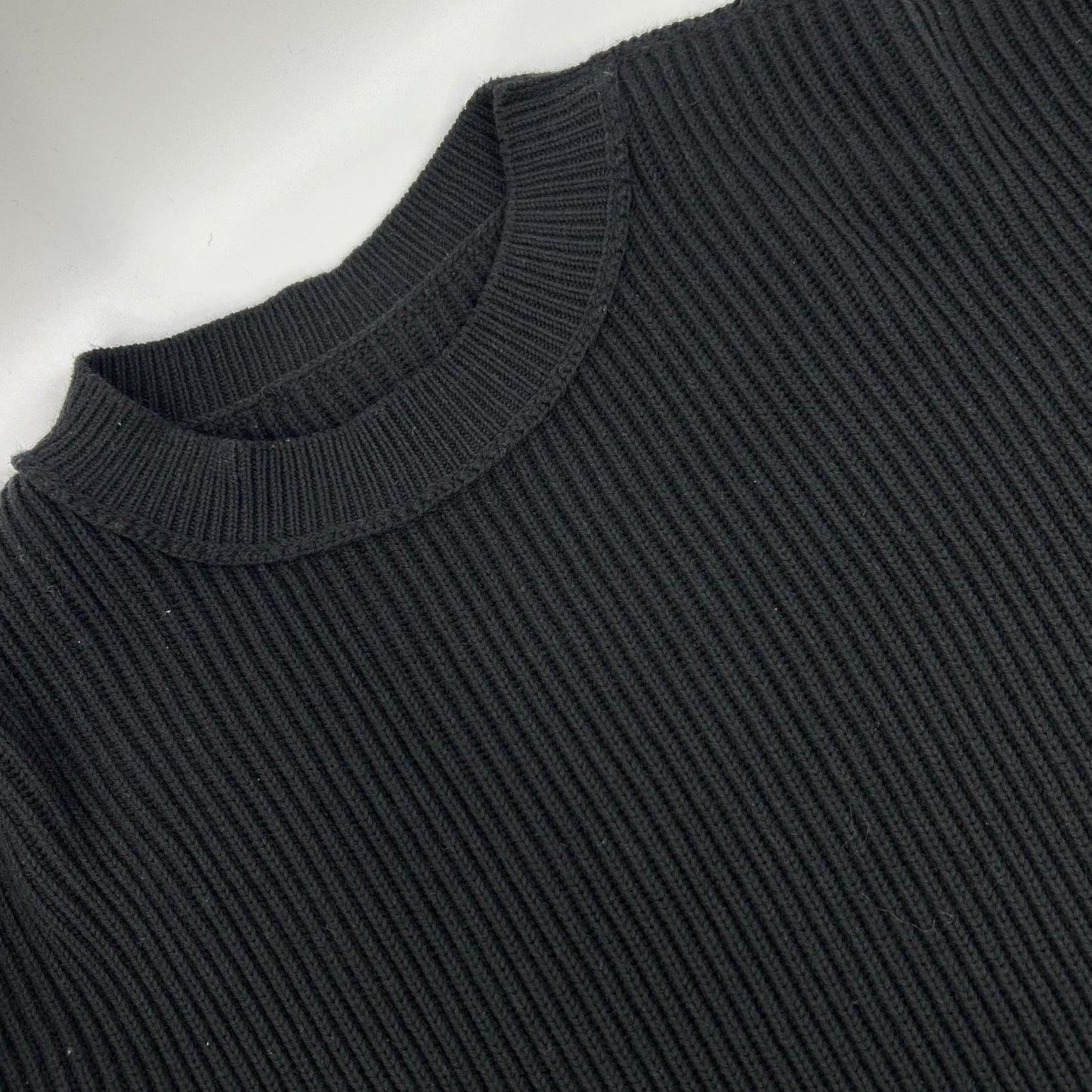 BALENCIAGA Cotton Wool Crewneck Knit Black Size XS