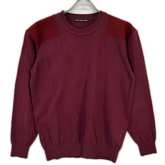 ISSEY MIYAKE MEN ME01KN198 Crewneck Knit Bordeaux Size 1