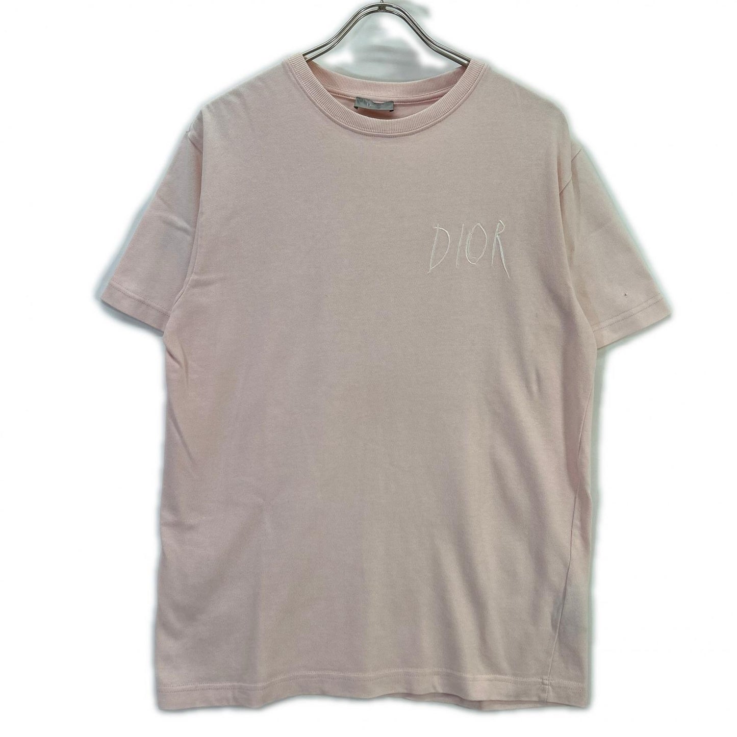 DIOR Raymond Pettibon Paris Embroidered T-Shirt Pink Size M