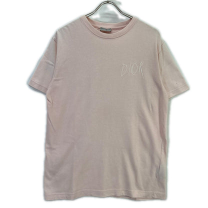 DIOR Raymond Pettibon Paris Embroidered T-Shirt Pink Size M
