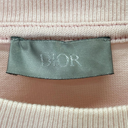 DIOR Raymond Pettibon Paris Embroidered T-Shirt Pink Size M
