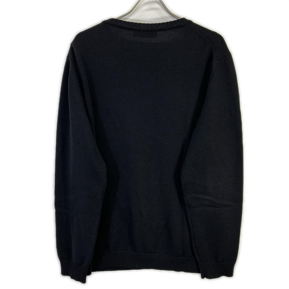 FENDI FZY020 Applique Crewneck Wool Sweater Black Size 54