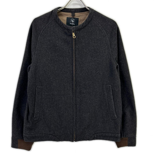 bukht B-66508 Wool Cashmere No-Collar Jacket Black Size 1