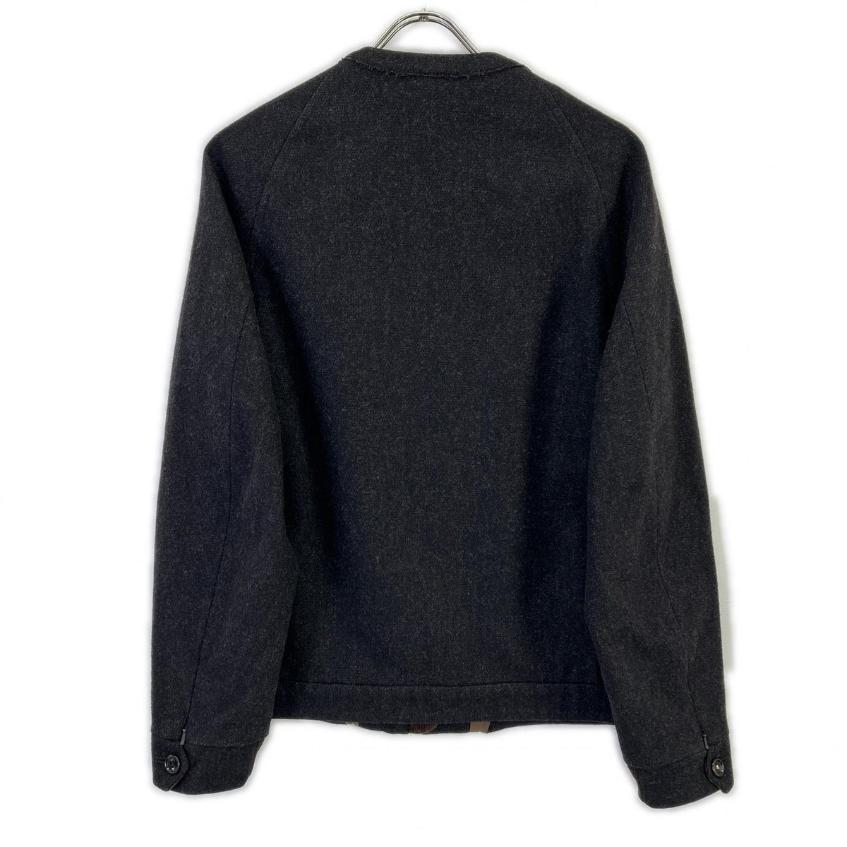 bukht B-66508 Wool Cashmere No-Collar Jacket Black Size 1