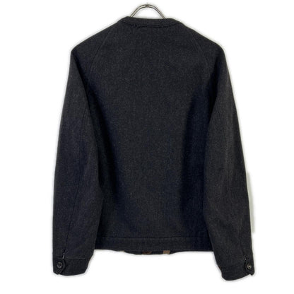 bukht B-66508 Wool Cashmere No-Collar Jacket Black Size 1
