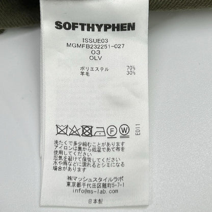 SOFTHYPHEN MGMFB232251 Wool Blend Long Sleeve Shirt Olive Size 03