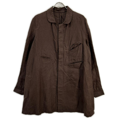 ANATOMICA Linen Arthur Coat Dark Brown