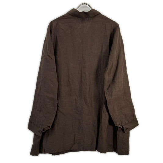 ANATOMICA Linen Arthur Coat Dark Brown