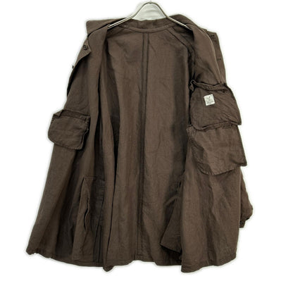 ANATOMICA Linen Arthur Coat Dark Brown