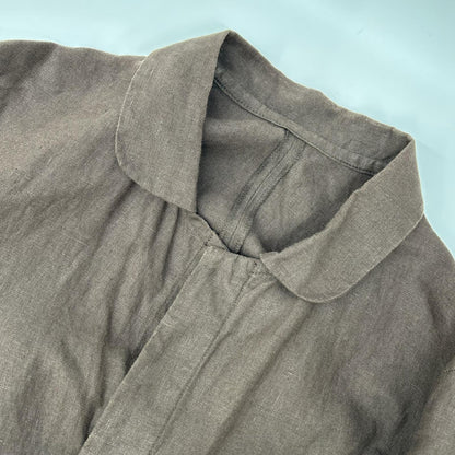 ANATOMICA Linen Arthur Coat Dark Brown