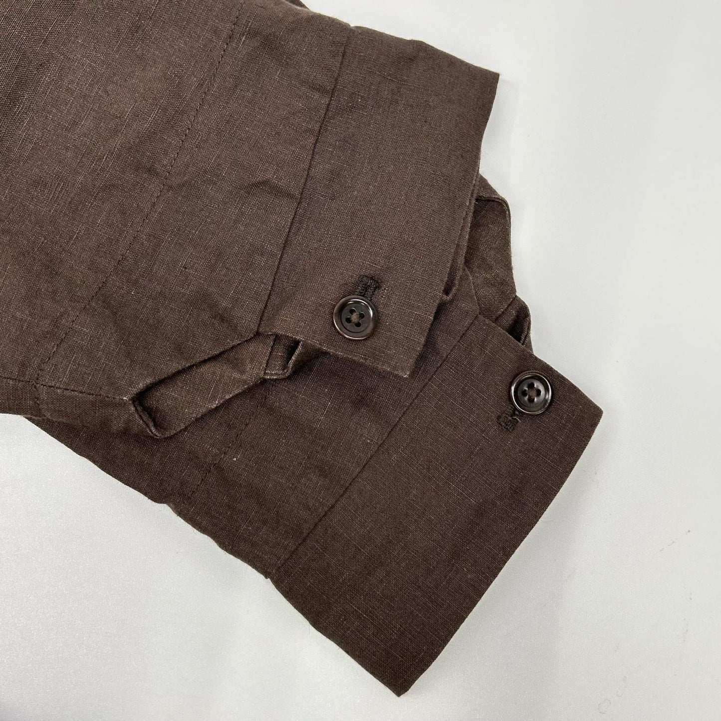 ANATOMICA Linen Arthur Coat Dark Brown
