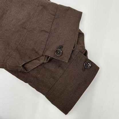 ANATOMICA Linen Arthur Coat Dark Brown