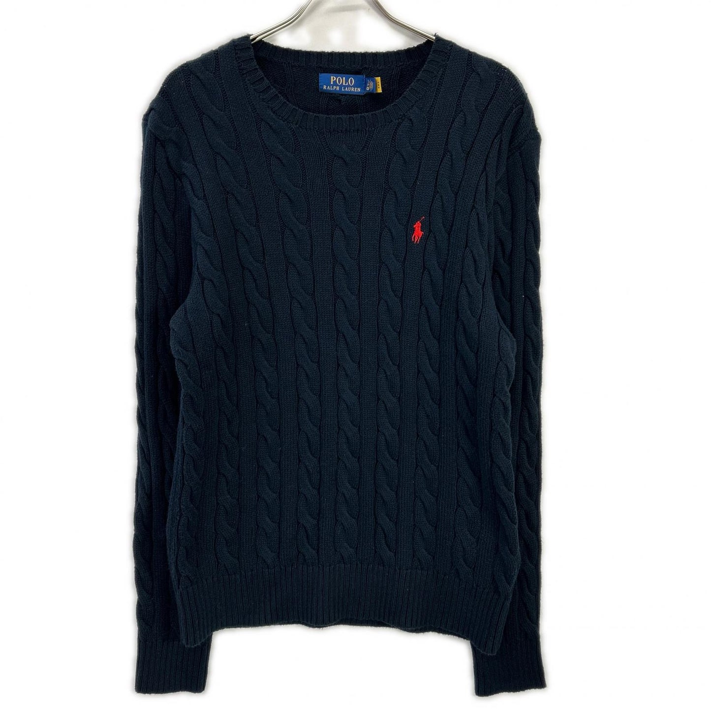POLO RALPH LAUREN Navy Cable Cotton Sweater Size S