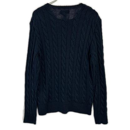 POLO RALPH LAUREN Navy Cable Cotton Sweater Size S