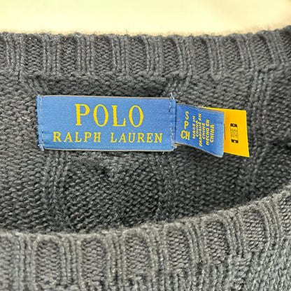 POLO RALPH LAUREN Navy Cable Cotton Sweater Size S