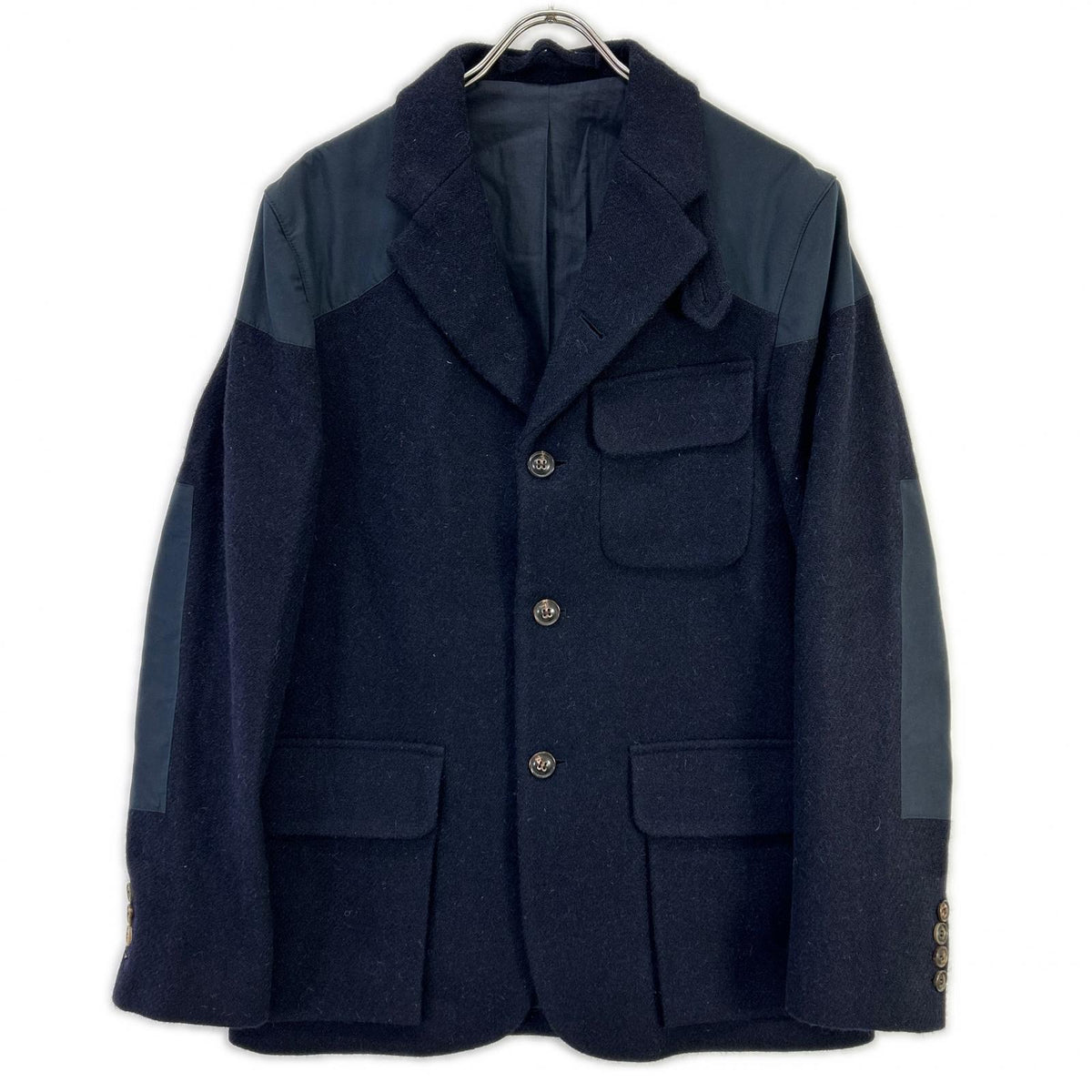 NIGEL CABOURN Harris Tweed Mallory Jacket Navy Size 48