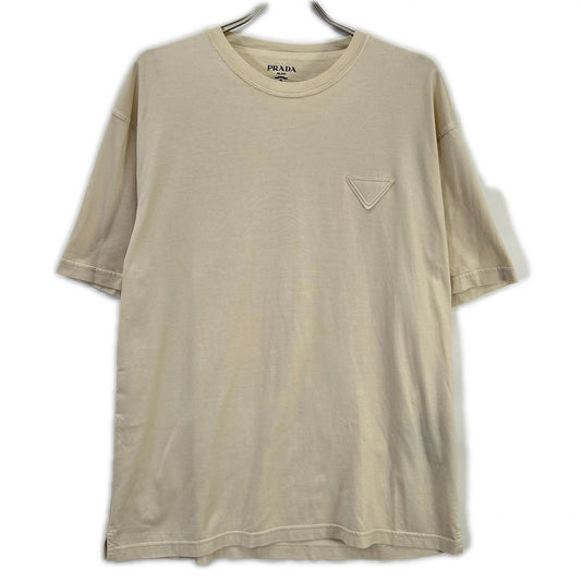 PRADA 23SS Triangle Logo T-Shirt Beige Size L