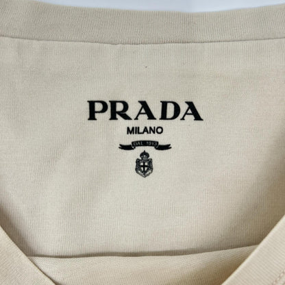 PRADA 23SS Triangle Logo T-Shirt Beige Size L