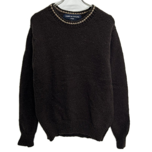 COMMEdesGARCONS HOMME Brown Wool Crewneck Knit Size M