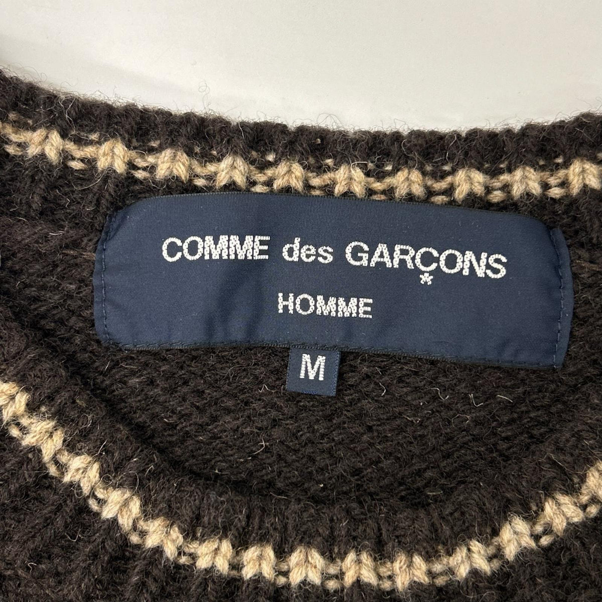 COMMEdesGARCONS HOMME Brown Wool Crewneck Knit Size M